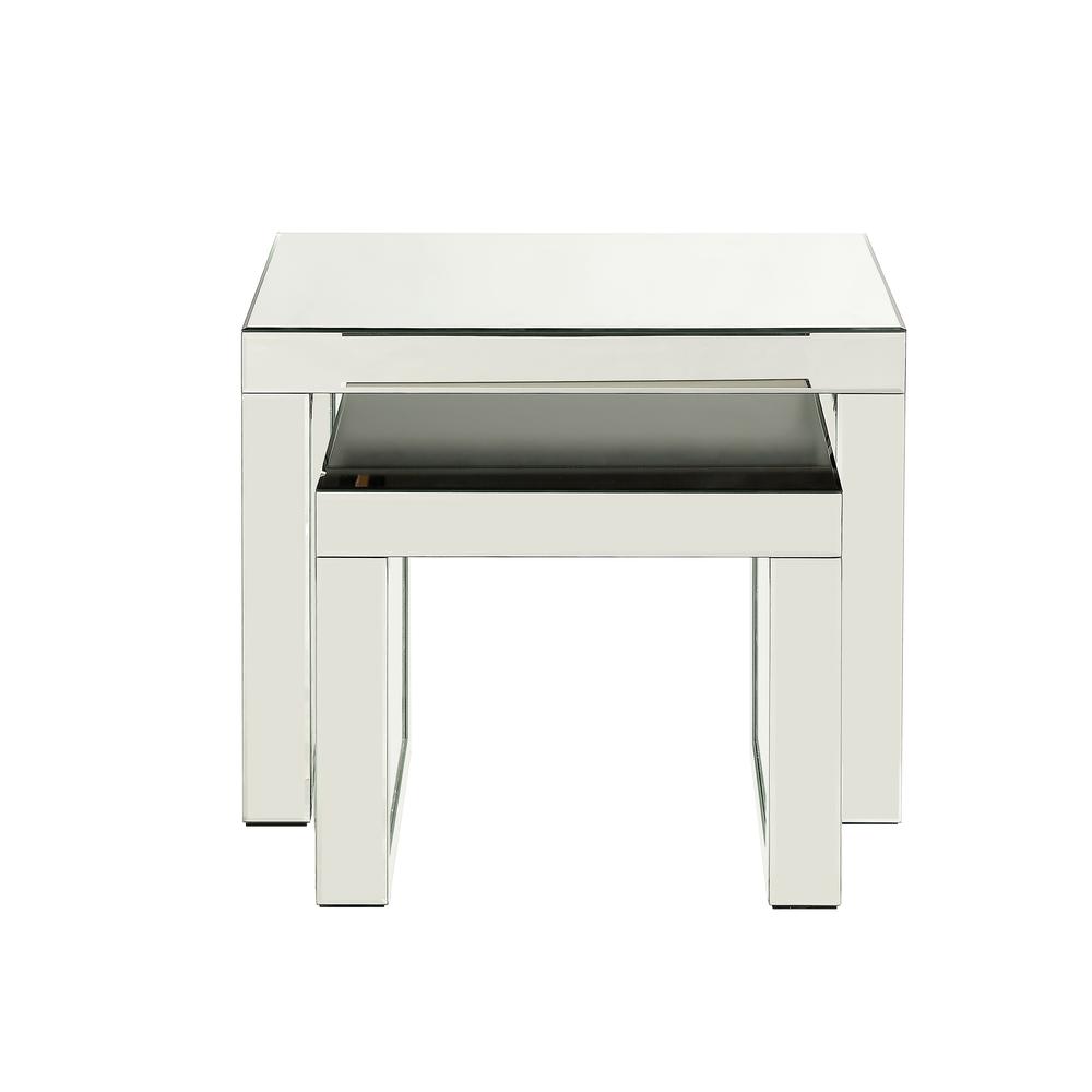 Nysa Accent Table Mirrored & Faux Crystals Inlay. Picture 3