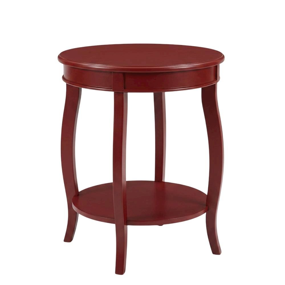 Red, Accent Side Table, Quality Build, Durable Wood Frame. Picture 1