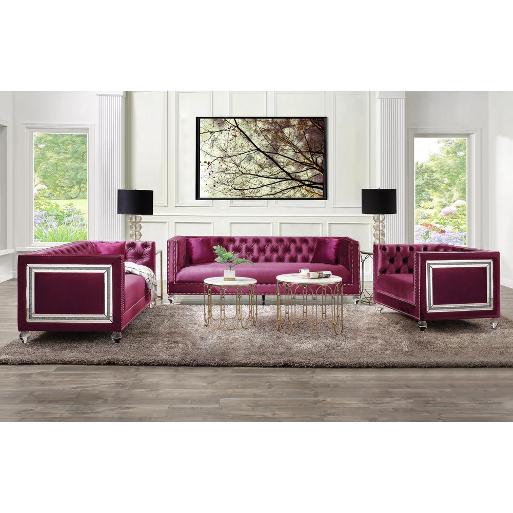 Heibero Chair, Burgundy Velvet (56897). Picture 5