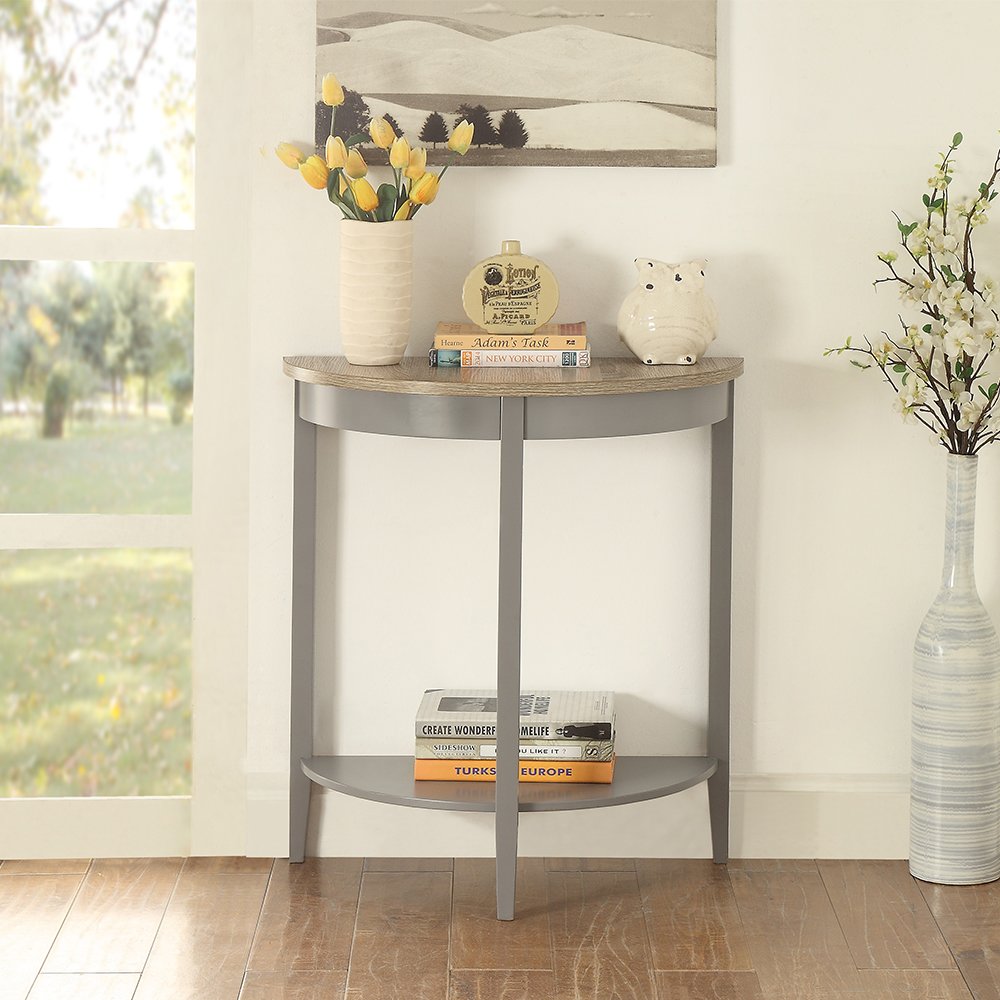 Justino Console Table Natural Oak & Gray. Picture 2
