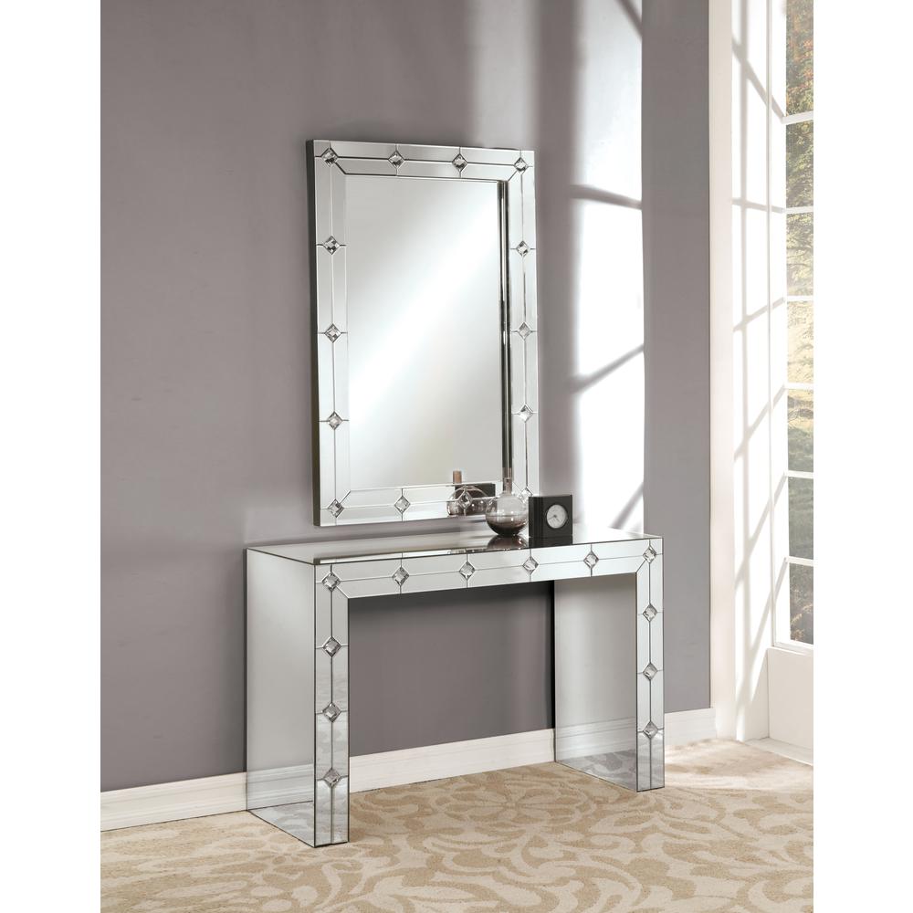 Hessa Console Table Mirrored & Faux Rhinestone. Picture 2
