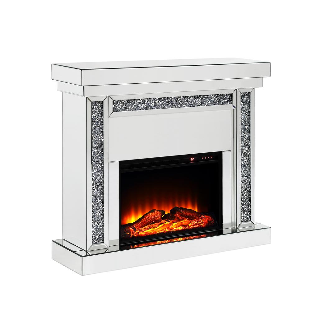 Noralie Fireplace Mirrored & Faux Diamonds. Picture 1