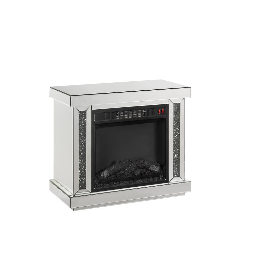 Noralie Fireplace LED, Mirrored & Faux Diamonds. Picture 1