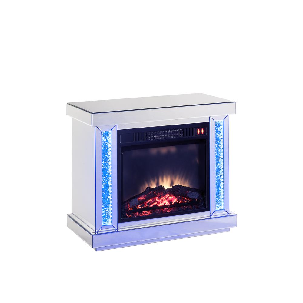 Noralie Fireplace LED, Mirrored & Faux Diamonds. Picture 3