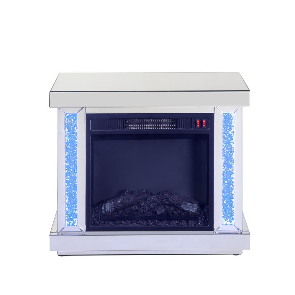Noralie Fireplace LED, Mirrored & Faux Diamonds. Picture 5