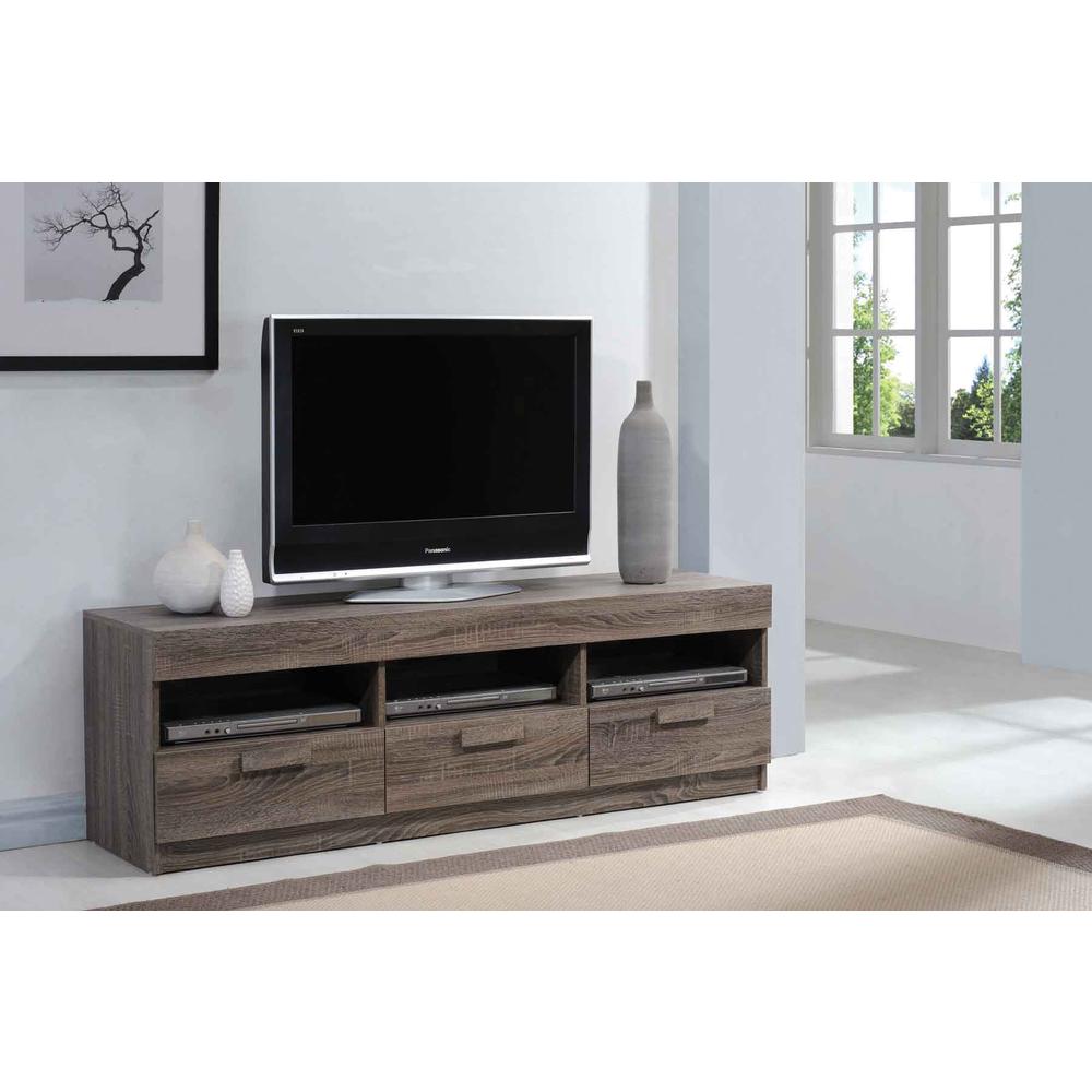 Alvin TV Stand, Rustic Oak for Flat Screens TVs up to 60". Picture 1