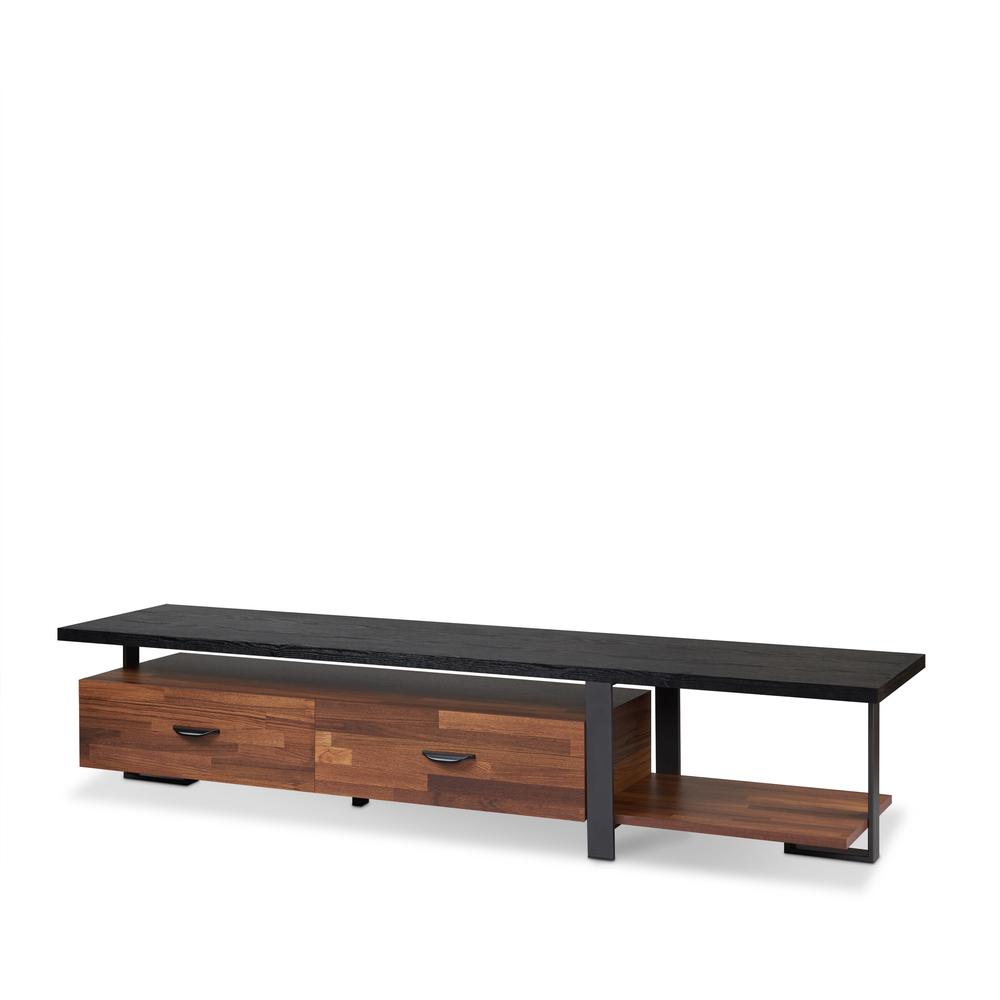 Elling TV Stand, Walnut & Black. Picture 1