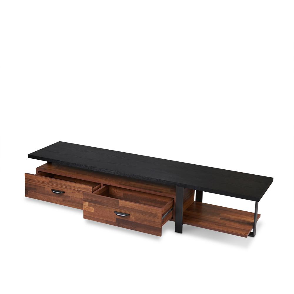 Elling TV Stand, Walnut & Black. Picture 2