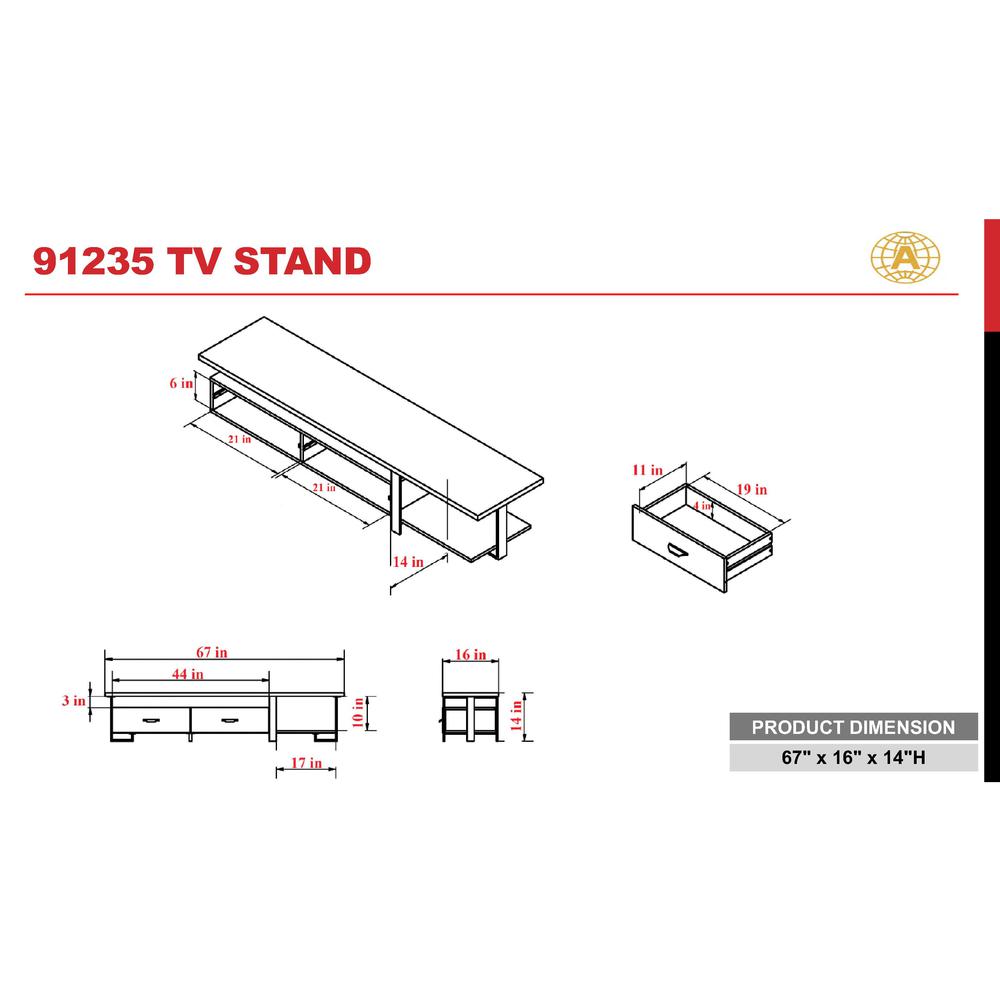 Elling TV Stand, Walnut & Black. Picture 4
