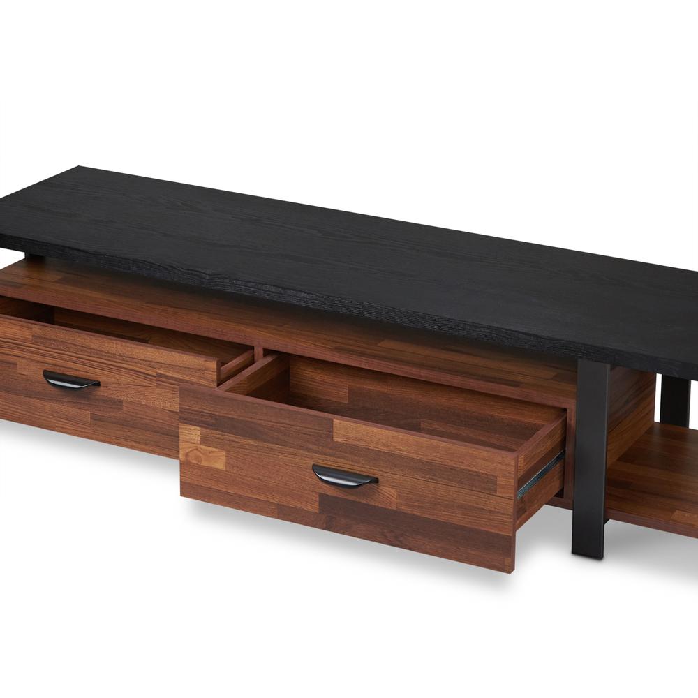 Elling TV Stand, Walnut & Black. Picture 6