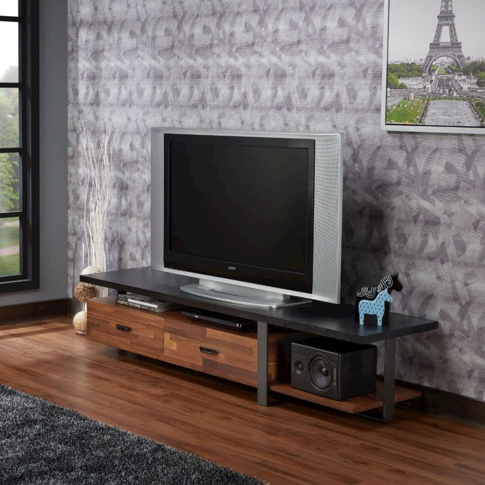 Elling TV Stand Walnut & Black. Picture 8