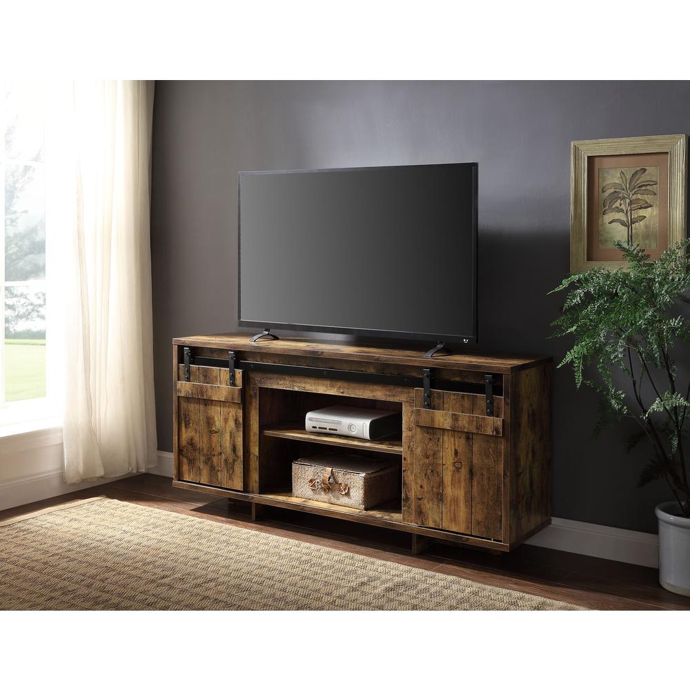 ACME Bellarosa TV Stand, Rustic Oak. Picture 1