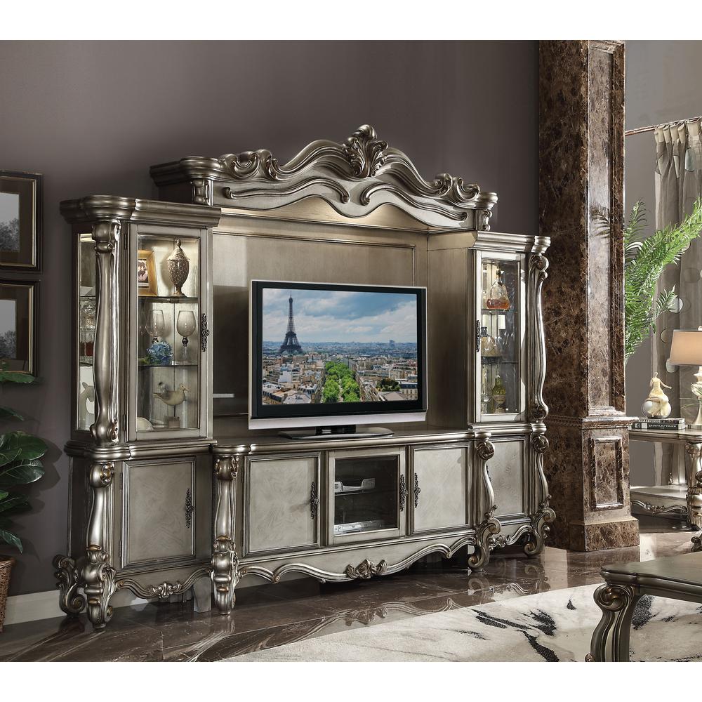 Versailles TV Stand Antique Platinum. Picture 3