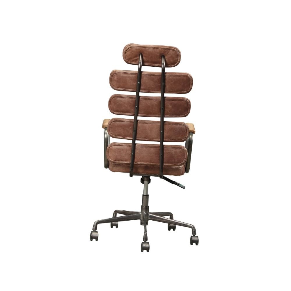 Calan Swivel Office Chair Vintage Whiskey Top Grain Leather. Picture 3