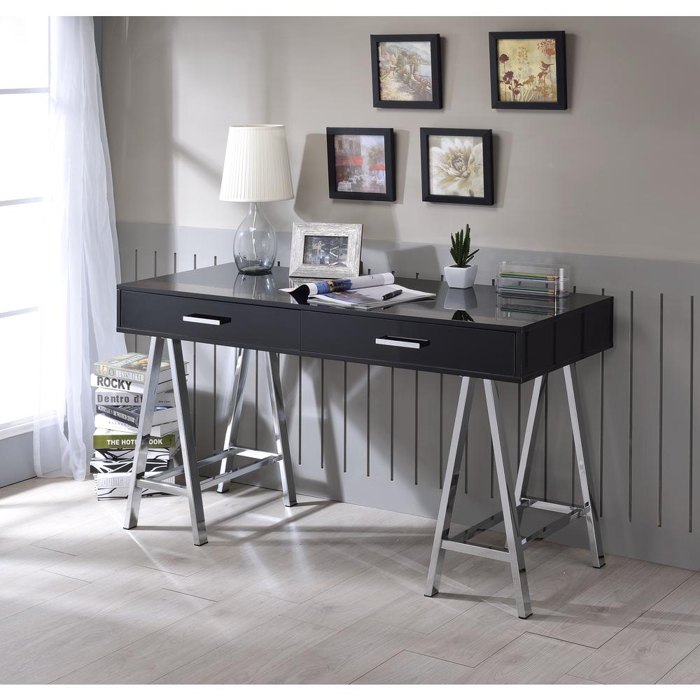 Coleen Desk, Black & Chrome. Picture 5
