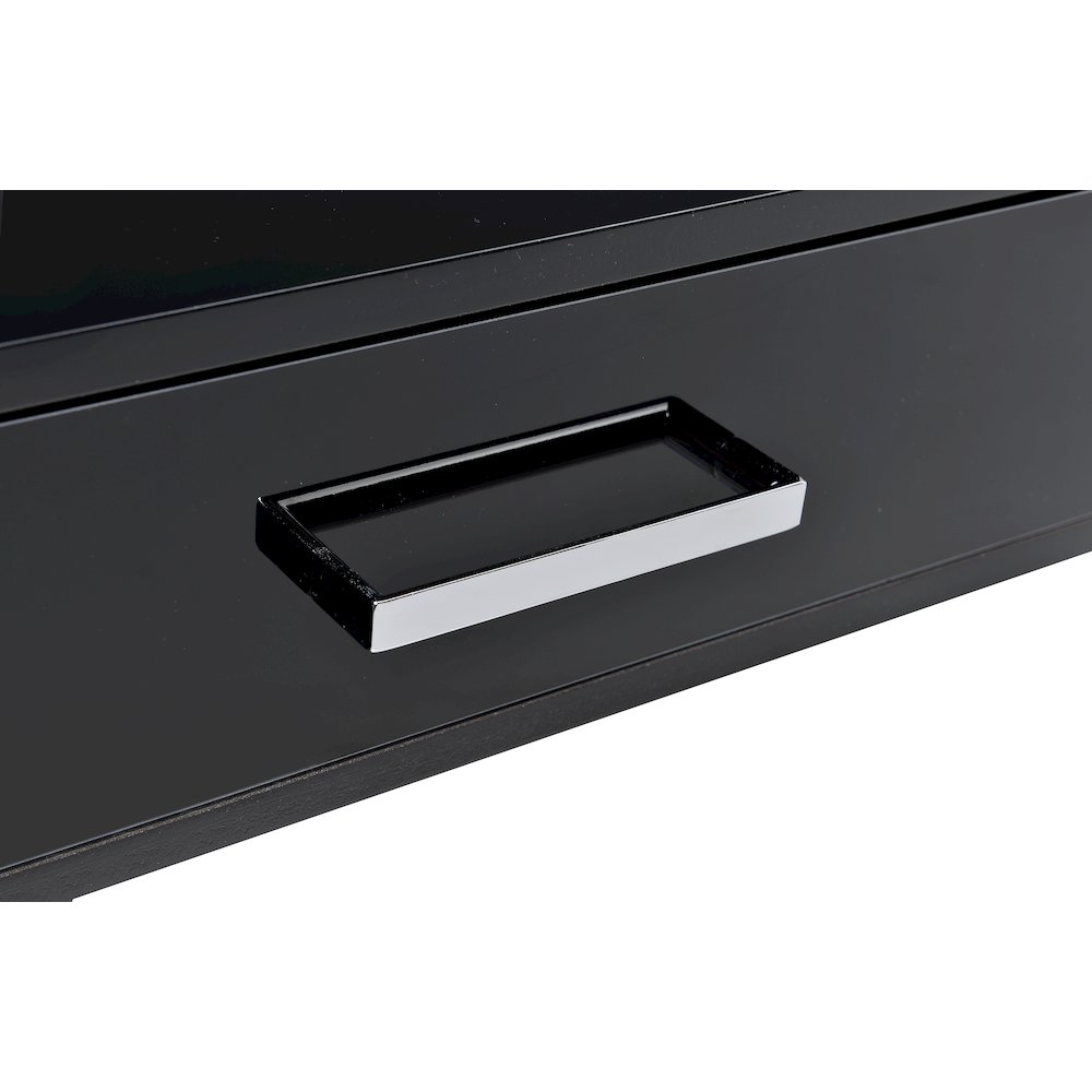 Coleen Writing Desk Black High Gloss & Chrome. Picture 5