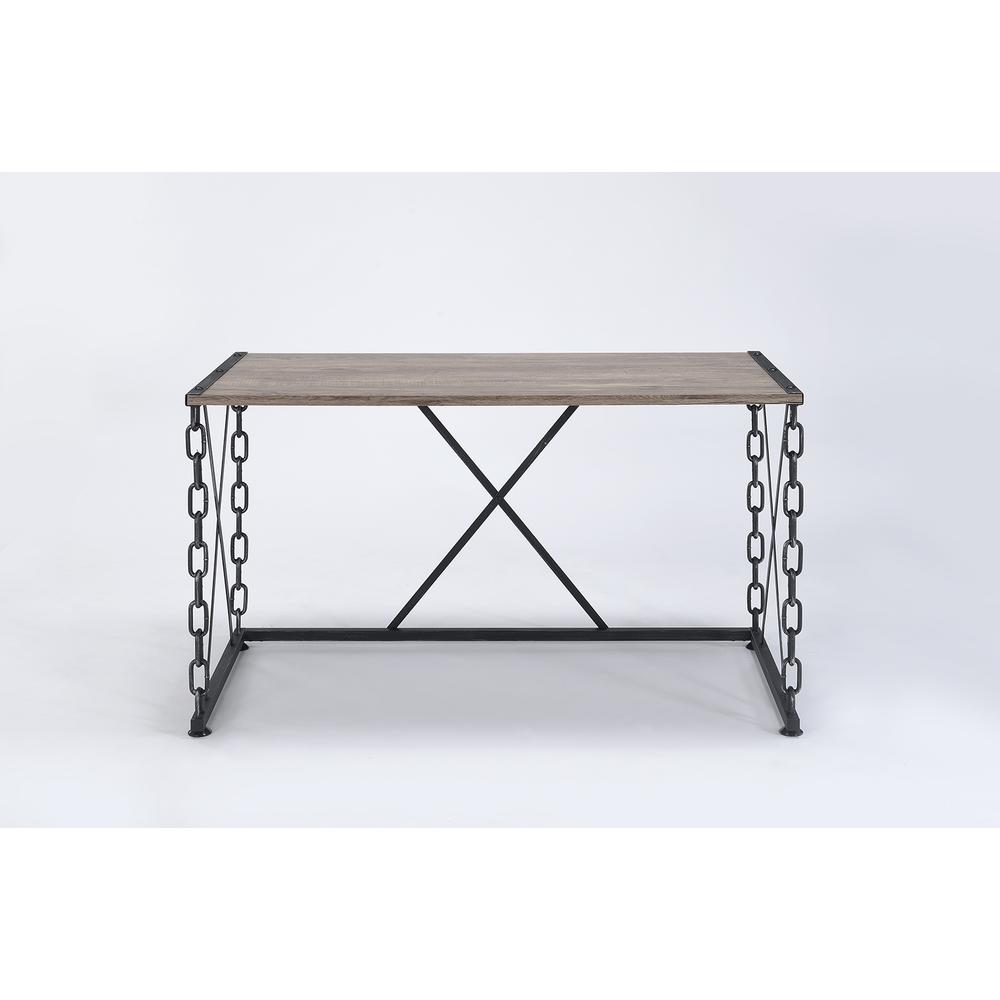 Jodie Writing Desk(Same AC00905) Rustic Oak & Antique Black. Picture 3