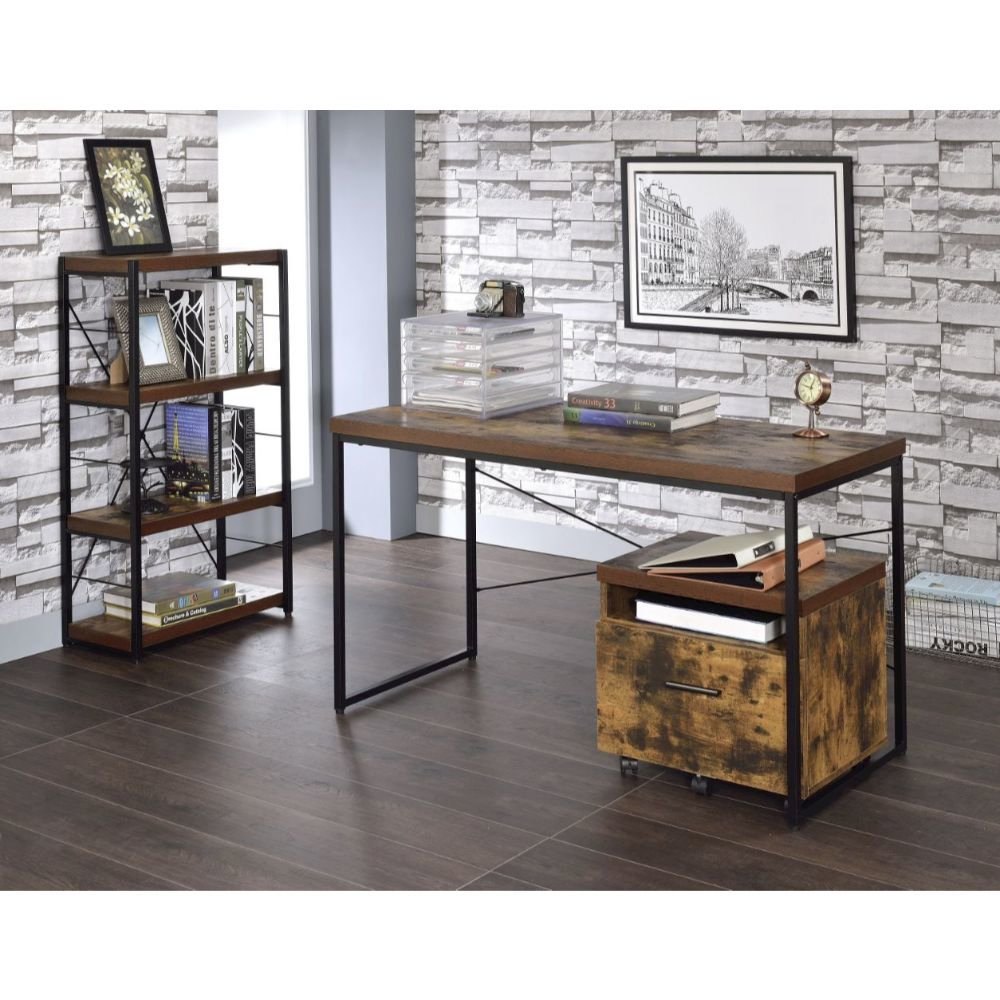Bob Writing Desk(Same AC00906) Weathered Oak & Black. Picture 5