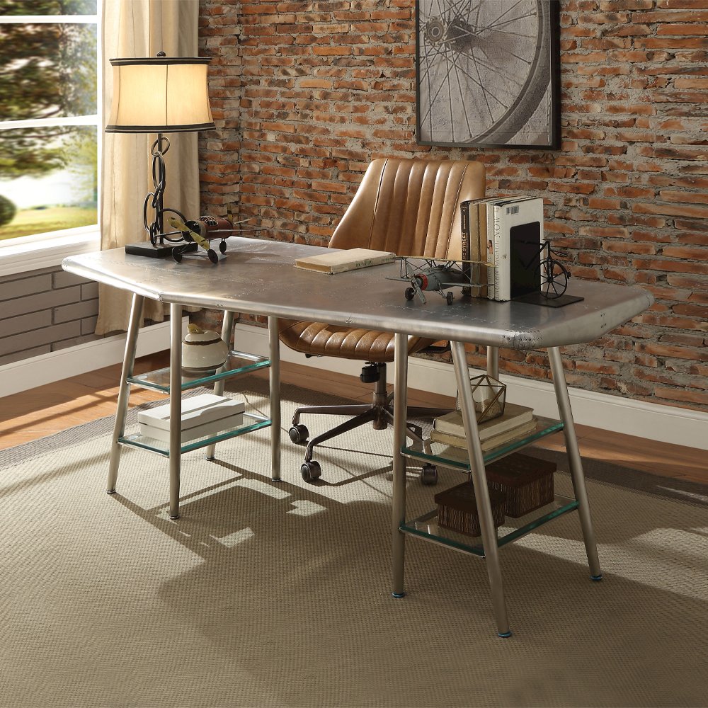 Hamilton Swivel Office Chair Coffee Top Grain Leather. Picture 9