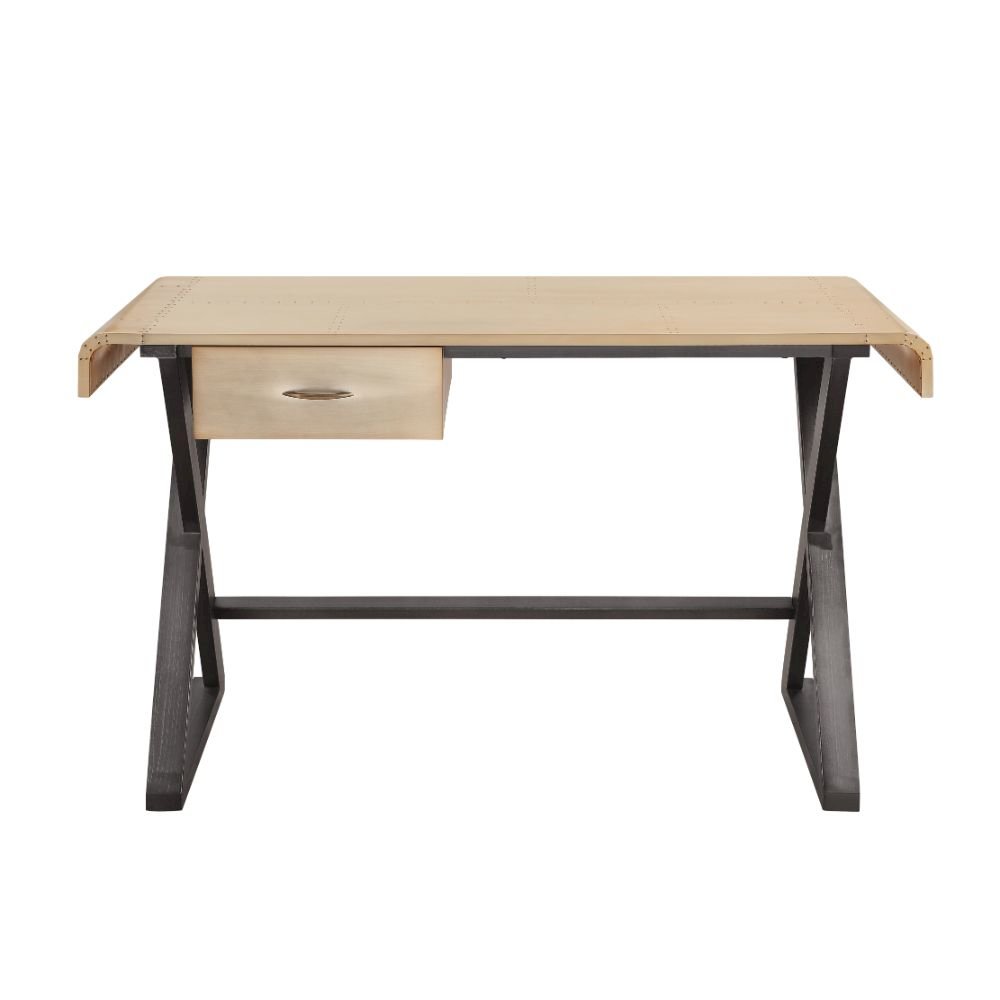 Danton Executive Writing Desk Gold Aluminum. Picture 2