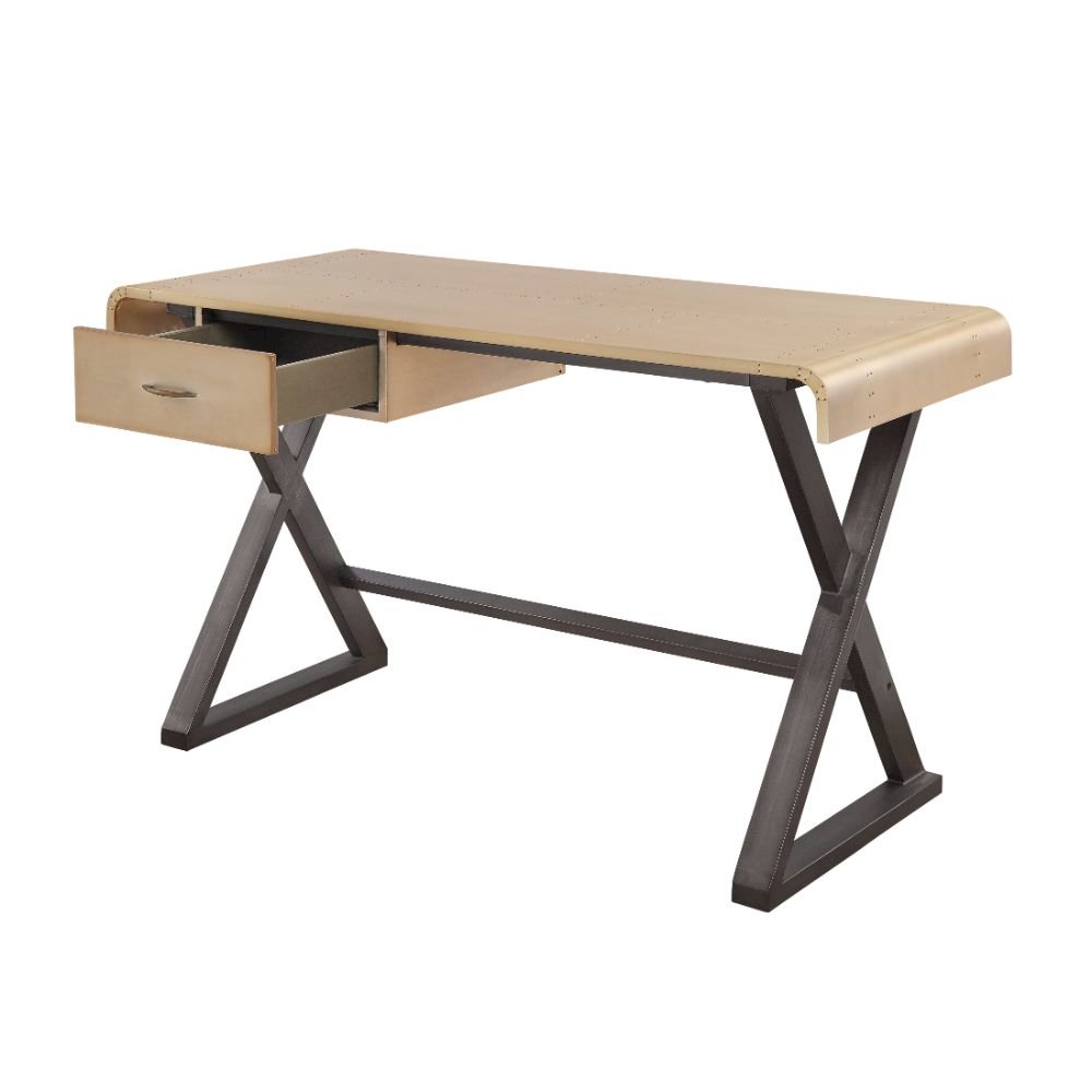 Danton Executive Writing Desk Gold Aluminum. Picture 3