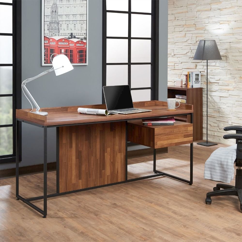 Sara Writing Desk Walnut & Sandy Black. Picture 5
