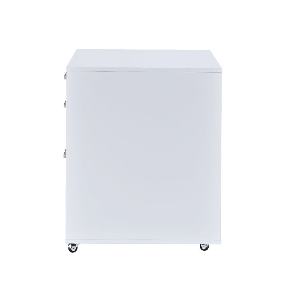 Coleen File Cabinet White High Gloss & Chrome. Picture 3