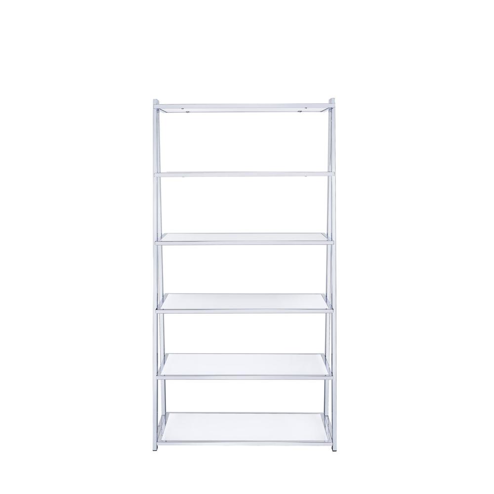 Coleen BookShelf White High Gloss & Chrome. Picture 3