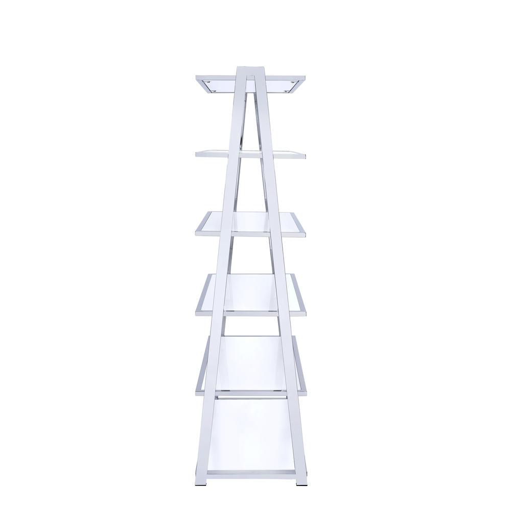 Coleen BookShelf White High Gloss & Chrome. Picture 4