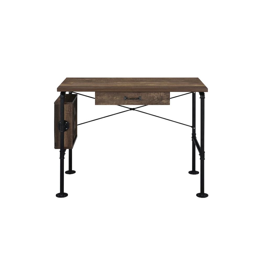 Endang Writing Desk Weathered Oak & Black. Picture 6
