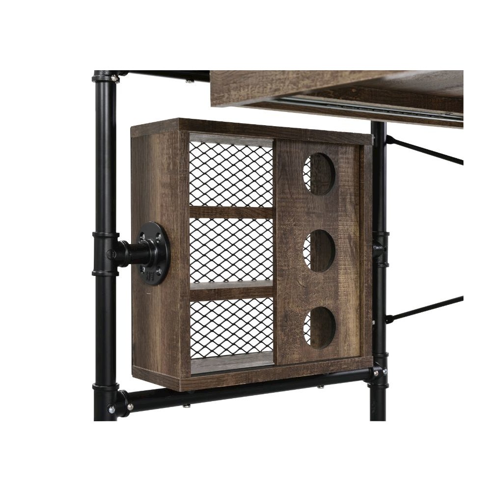 Endang Writing Desk Weathered Oak & Black. Picture 3