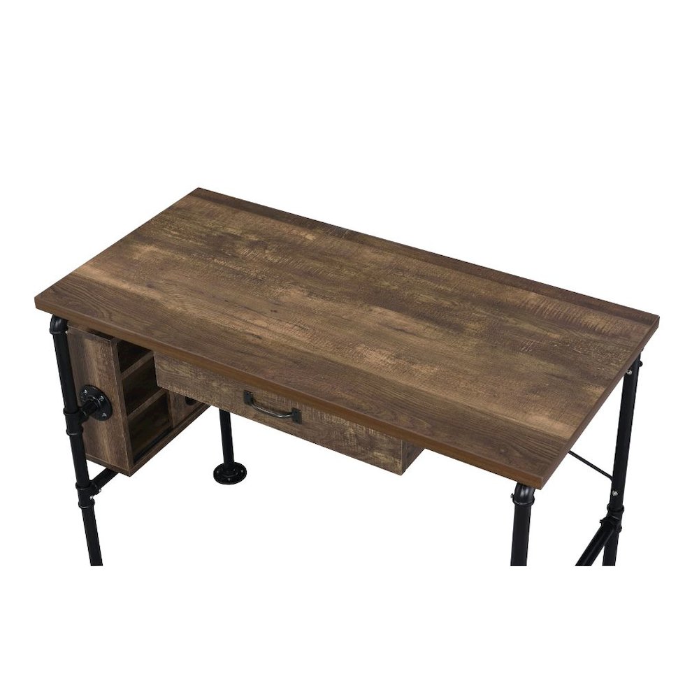 Endang Writing Desk Weathered Oak & Black. Picture 5