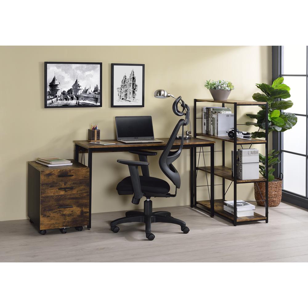 Zaidin Writing Desk Weathered Oak & Black. Picture 2