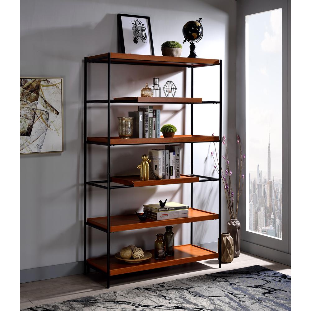 Oaken BookShelf Honey Oak & Black. Picture 3