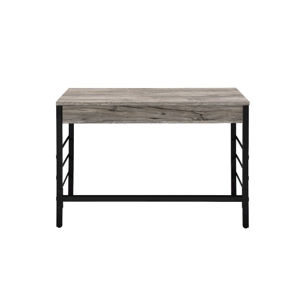 Disho Writing Desk w/USB Port Light Weathered Oak & Black. Picture 4