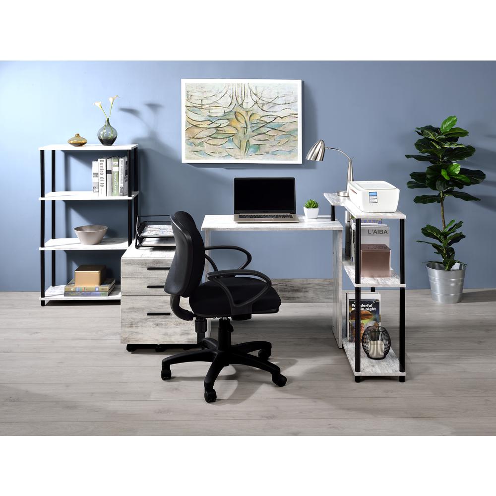 ACME Ievi Writing Desk, Antique White & Black Finish. Picture 1