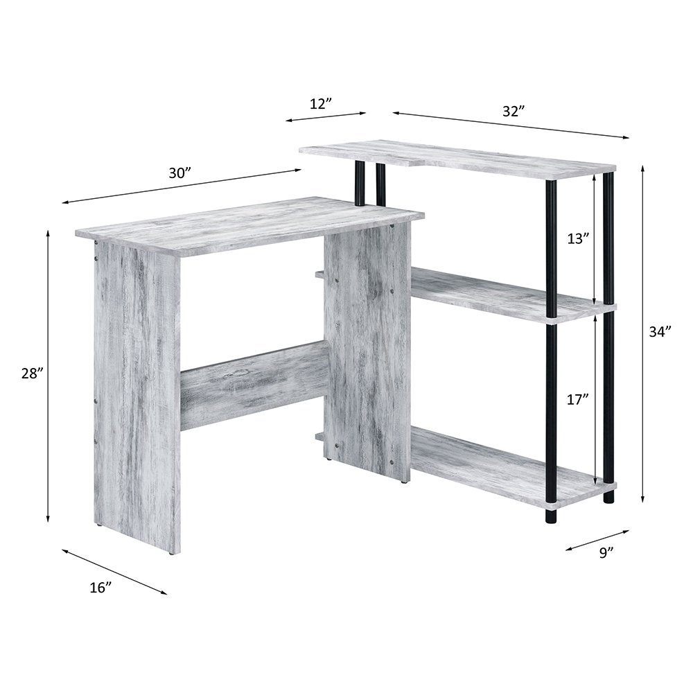 Ievi Writing Desk Antique White & Black. Picture 5