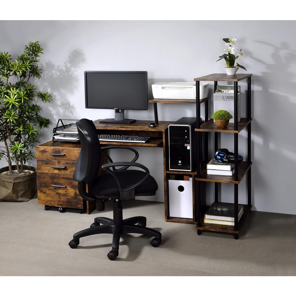 Computer Desk, Weathered Oak & Black Finish 92760. Picture 1