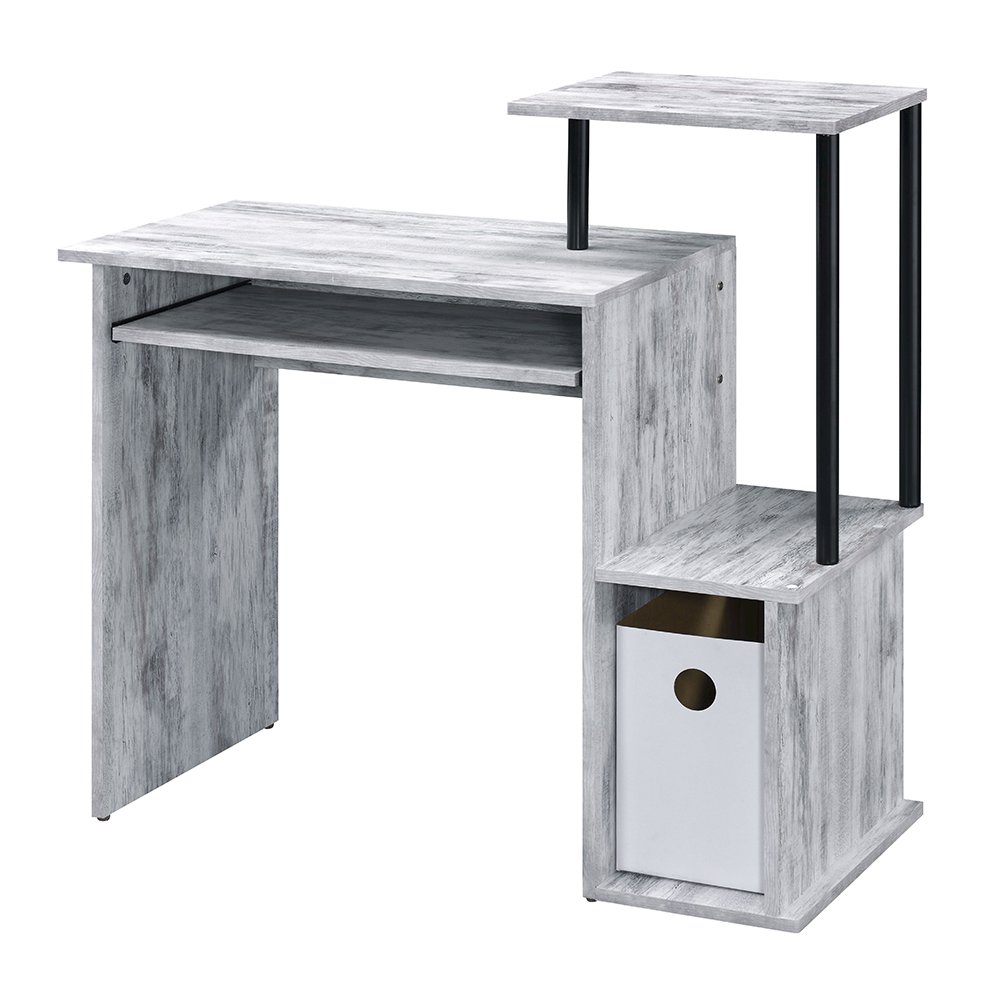 Lyphre Computer Desk Antique White & Black. Picture 1