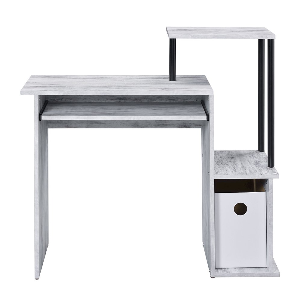 Lyphre Computer Desk Antique White & Black. Picture 3
