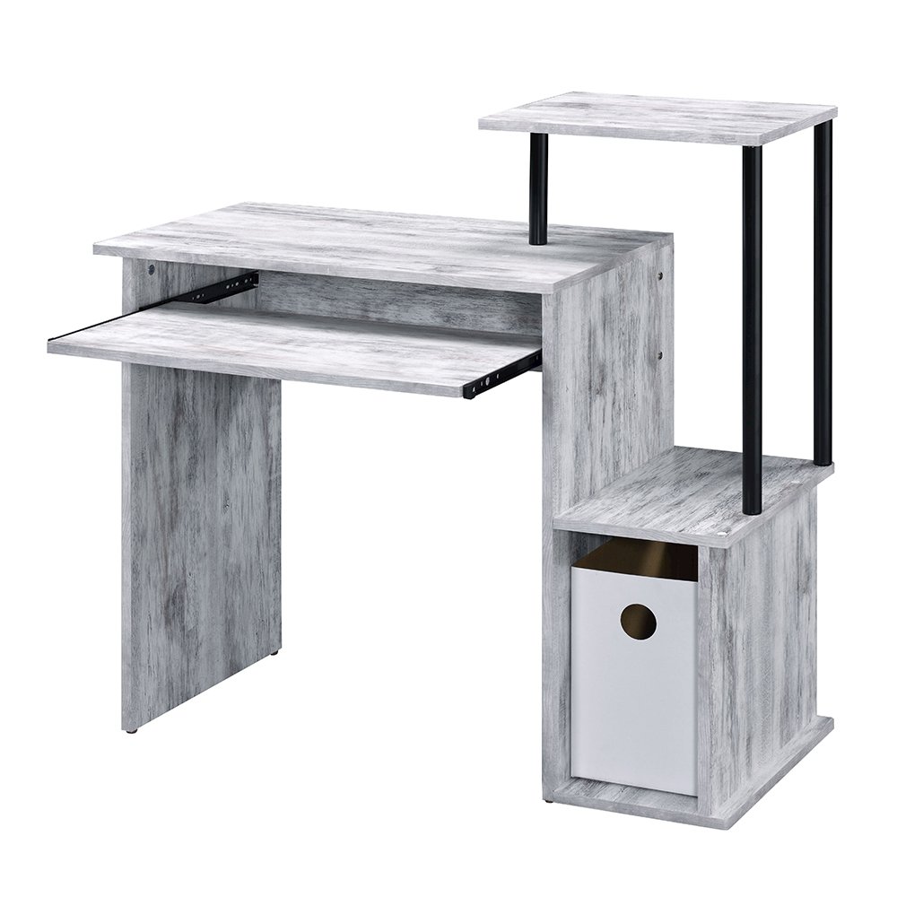 Lyphre Computer Desk Antique White & Black. Picture 4