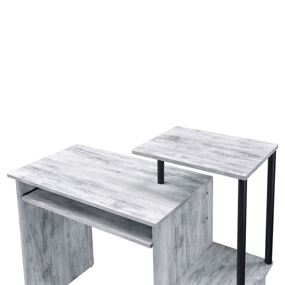 Lyphre Computer Desk Antique White & Black. Picture 5