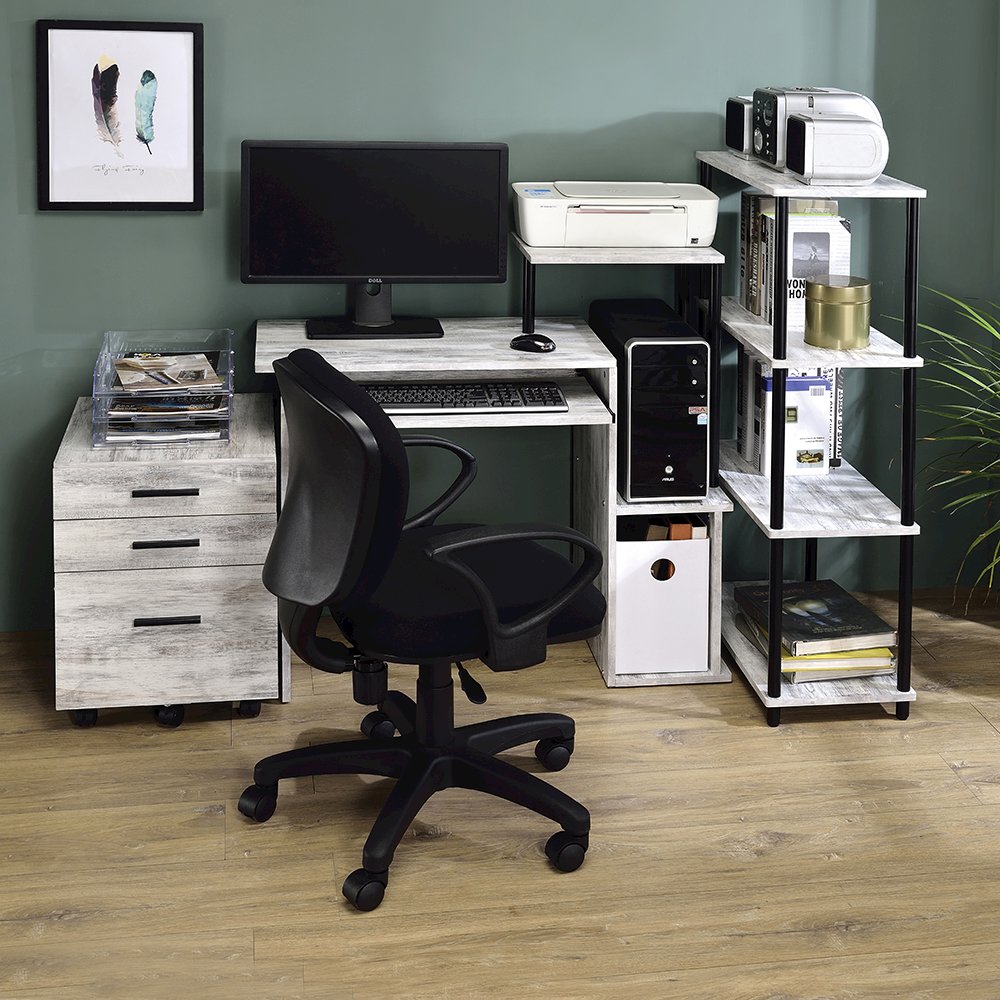 Lyphre Computer Desk Antique White & Black. Picture 7