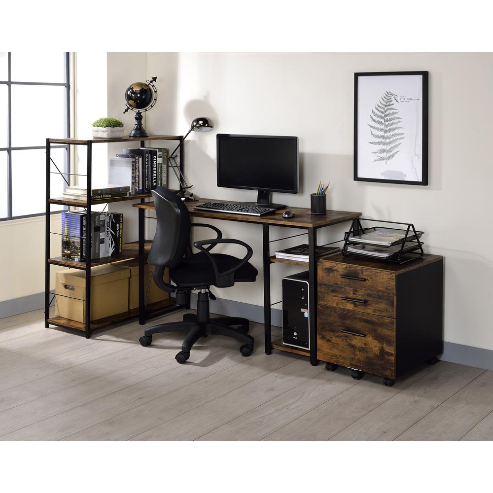 Vadna Writing Desk Weathered Oak & Black. Picture 1