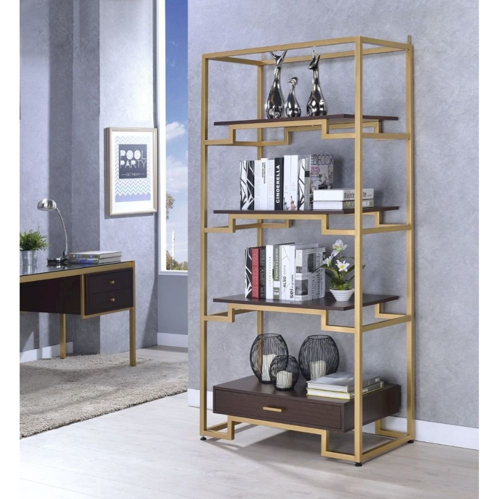 Yumia BookShelf Gold & Walnut. Picture 5