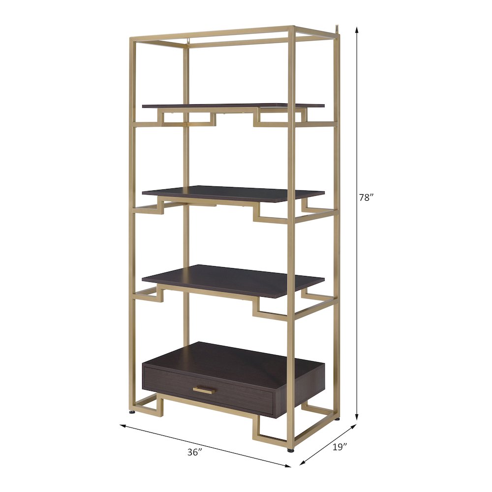 Yumia BookShelf Gold & Walnut. Picture 6