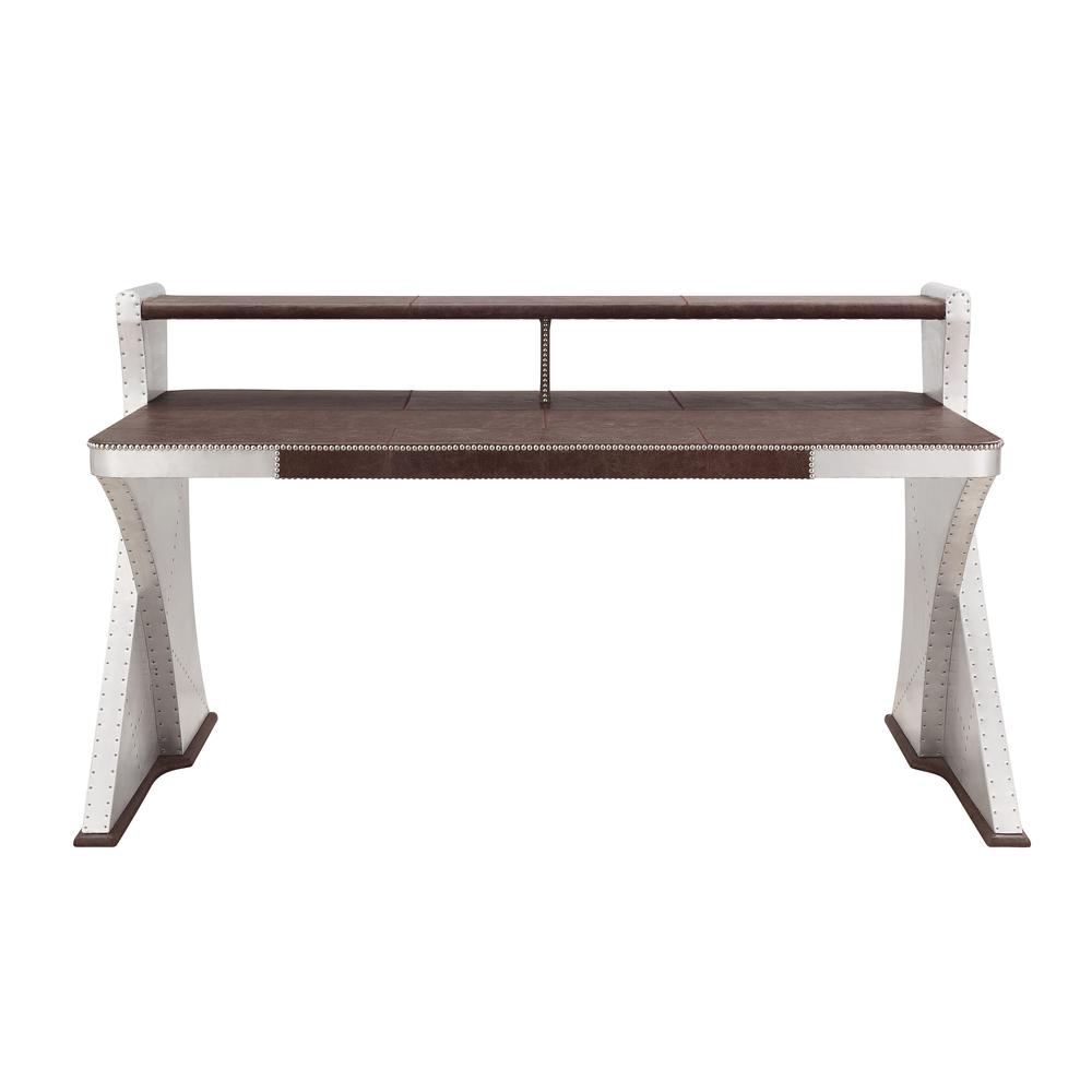 Brancaster Desk, Retro Brown Top Grain Leather & Aluminum (92857). Picture 2