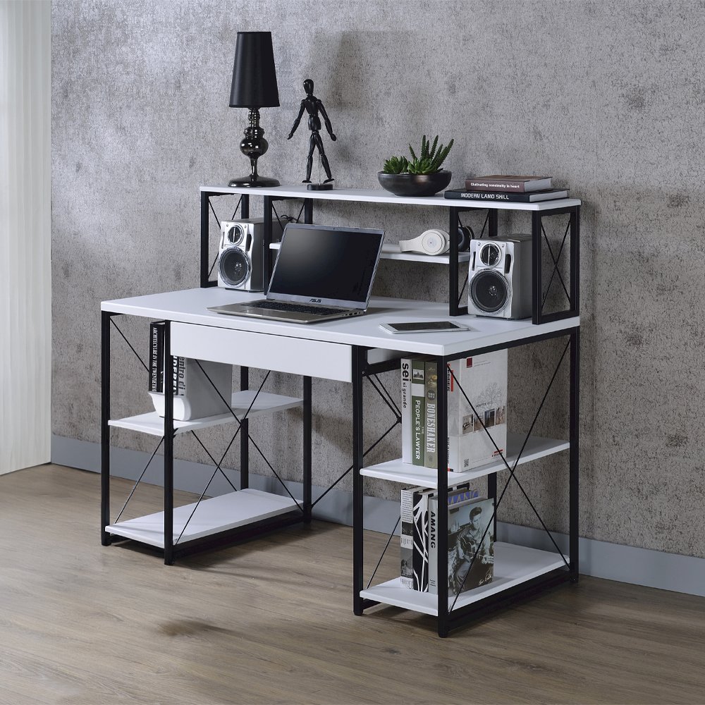 Amiel Writing Desk White & Black. Picture 1