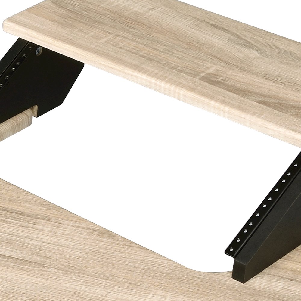 Eleazar 83" Music Studio Desk Natural Oak. Picture 6