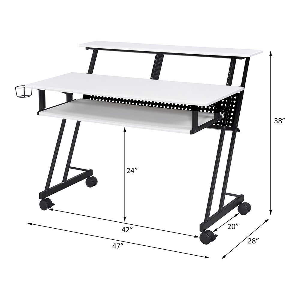 Suitor Music Recording Studio Desk White & Black. Picture 7